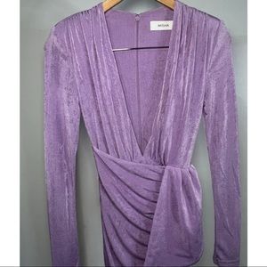 Misha Lilac Asymmetric Mini Dress